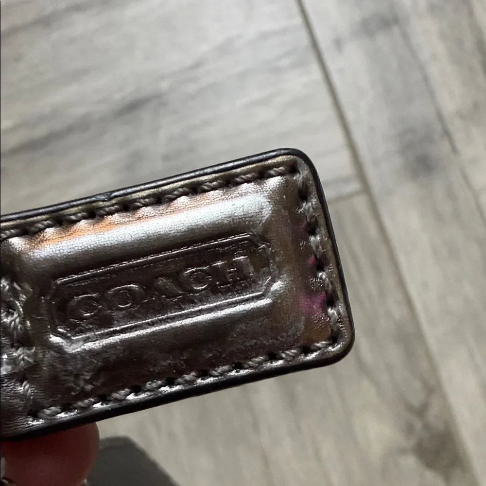Coach Dual-Tone Key Holder in Black and Silver